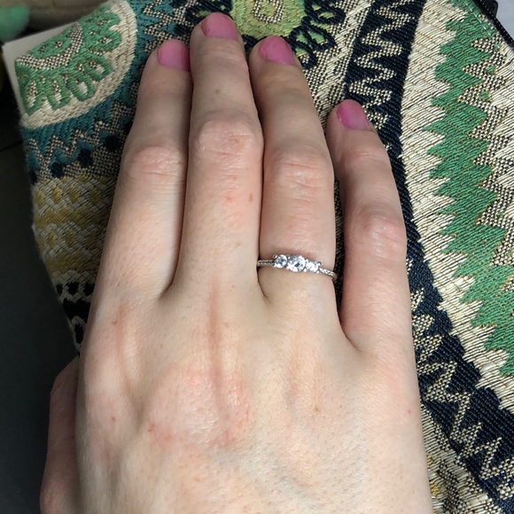 Clear three stone Pandora Ring - Picture 3 of 4